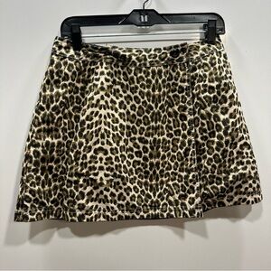BW SPORT SZ 6 Reversable Wrap Enveloped Animal Print & Black Skirt 90's‎ Y2K